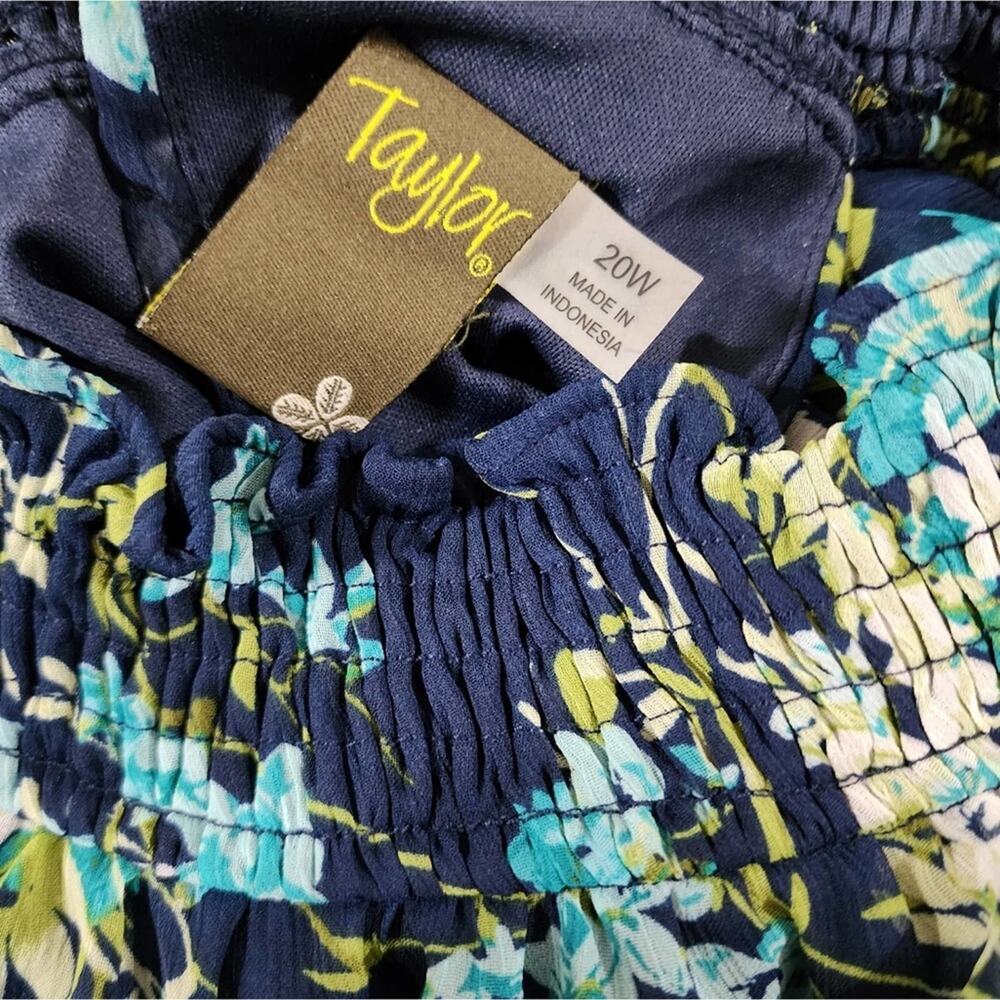 TAYLOR Serena floral Printed Chiffon Smocked halter Maxi Dress plus size 20 new - Picture 12 of 12
